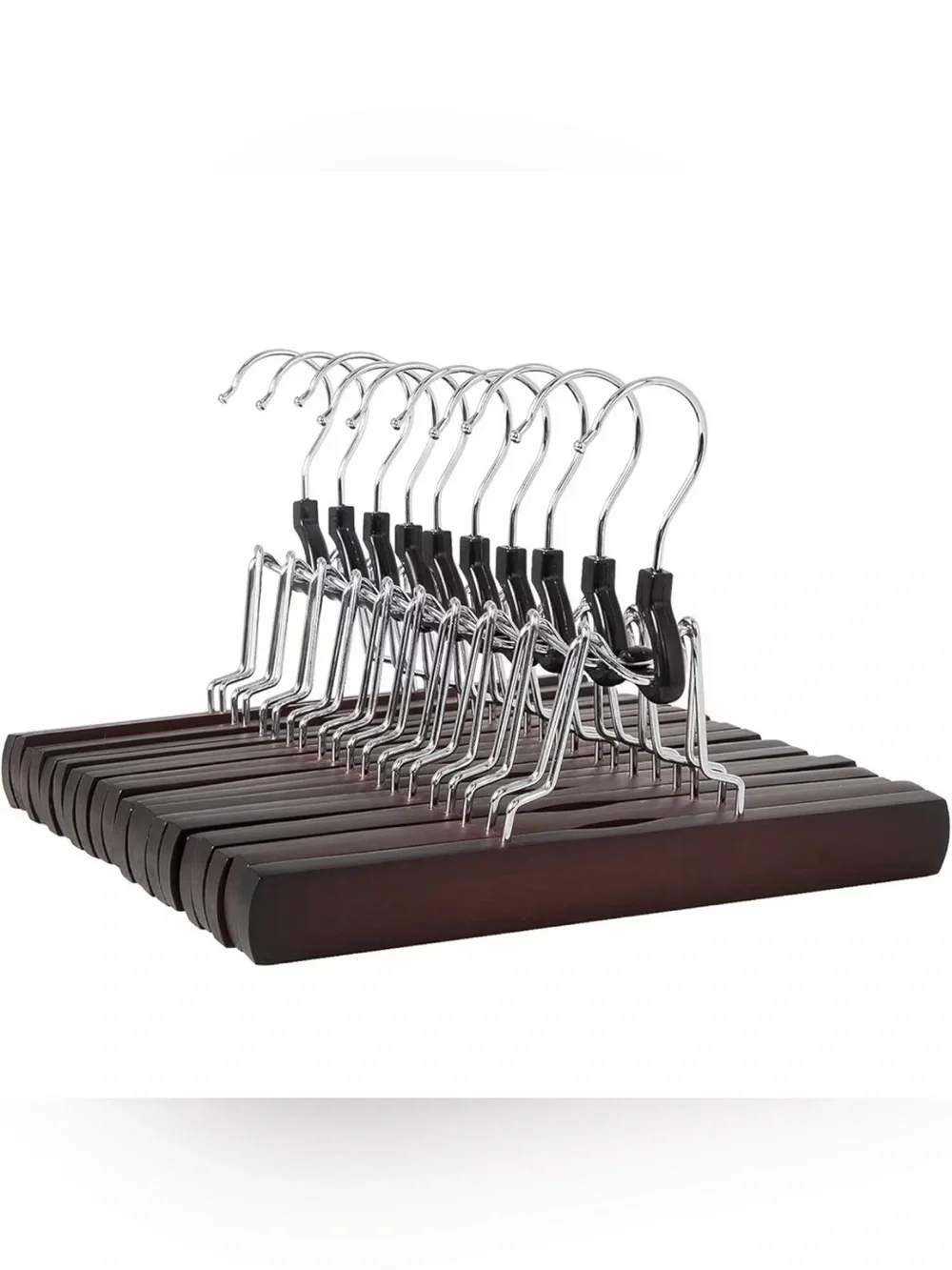 Set Of 10 Cherry Wooden Pants/ Scarf/ Skirt Hangers